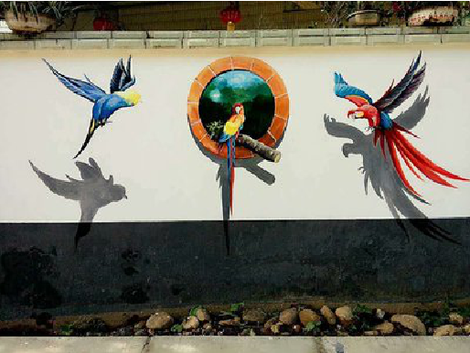 中方视觉错位-3D墙绘设计