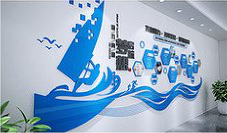 中方海浪主题文化墙如何设计?
