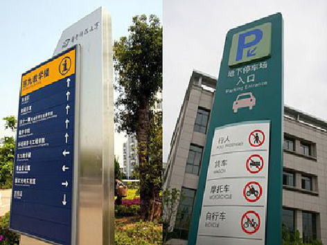 中方导向标识的设计作用。